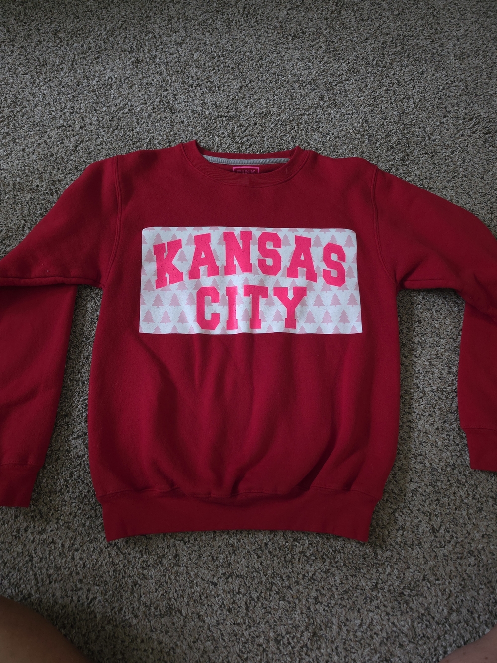 Pink Dinosaur Kansas City Youth 36" Chest (S) Pullover  Sweatshirt